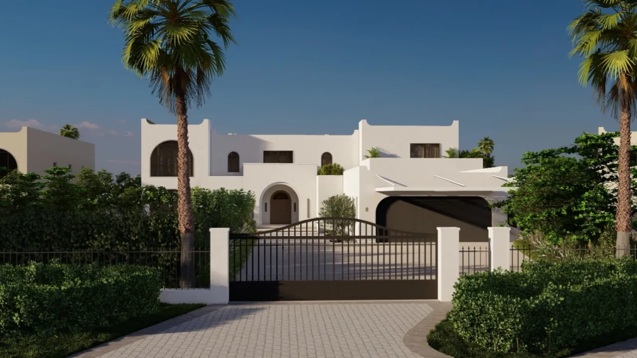 تصميم خارجي لفيلا من طابقين في جزر جميرا دبي