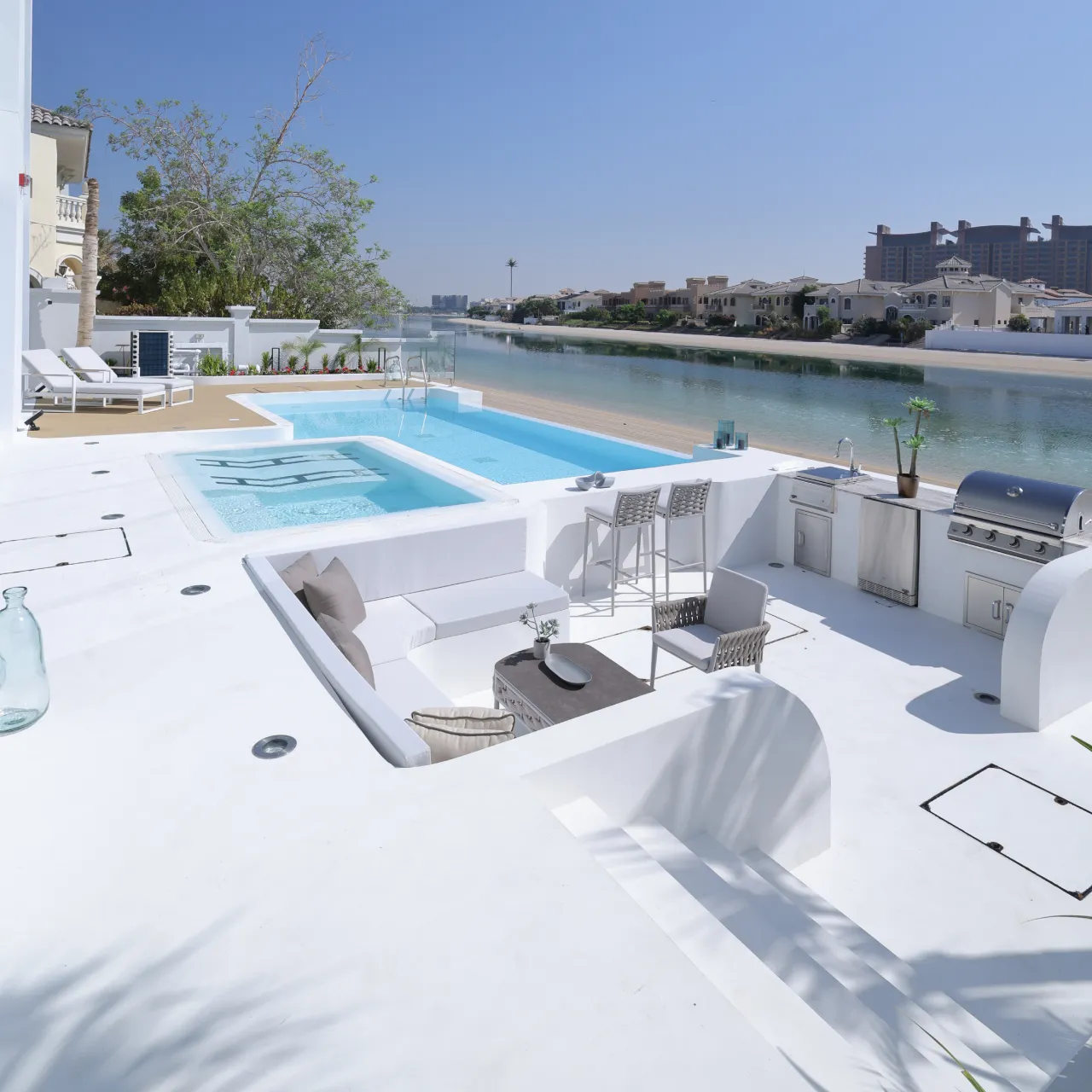 A whole house upgrade of a Palm Jumeirah villa with a backyard and swimming pool upgrade A whole house renovation of a Palm Jumeirah villa with a backyard and swimming pool upgrade