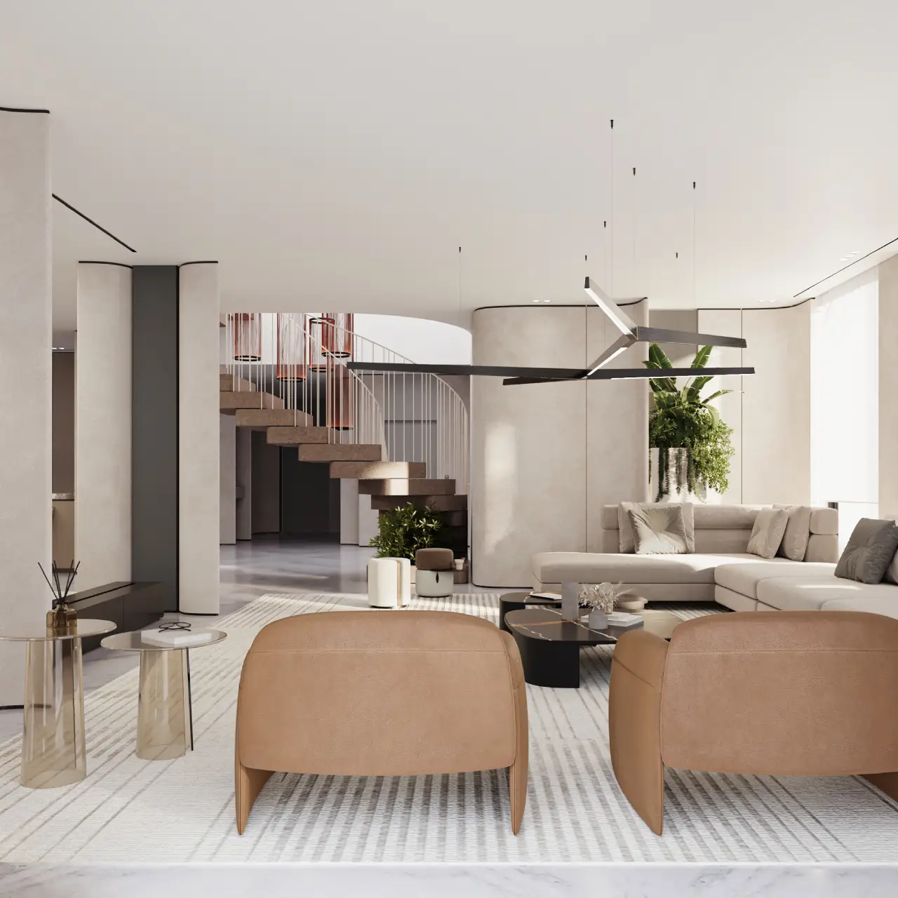 Jumeirah Golf Estates villa interior design for an open plan living room