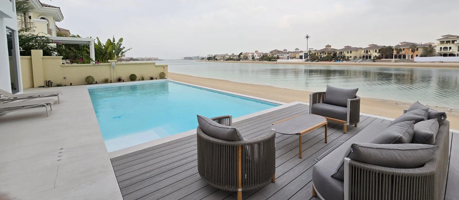 Palm Jumeirah swimming pool renovation before and after project
