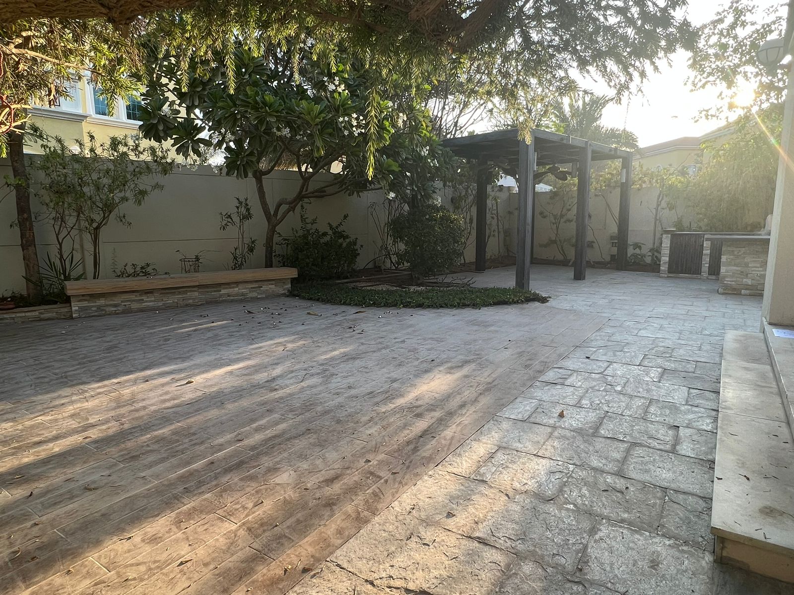 Jumeirah Park Regional Villa backyard before swimming pool construction